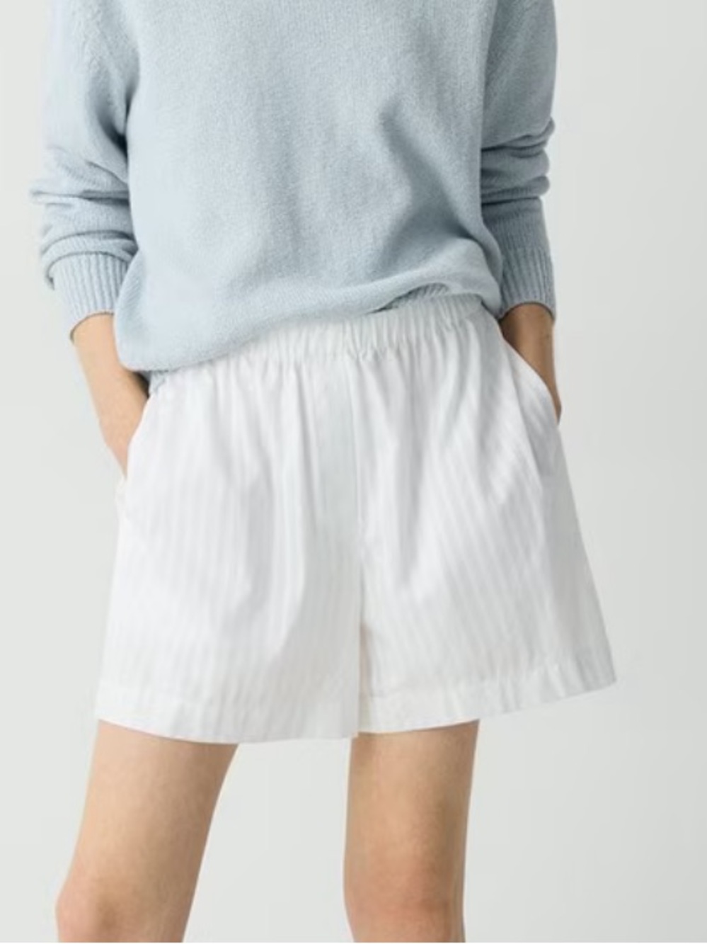 NEW🤍Theory- White boxer short in linear cotton large $245